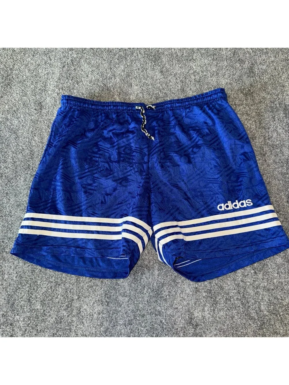 Adidas Blue Grail Dazzle Lined Athletic Shorts Mens LG Vtg y2k 90s Rare